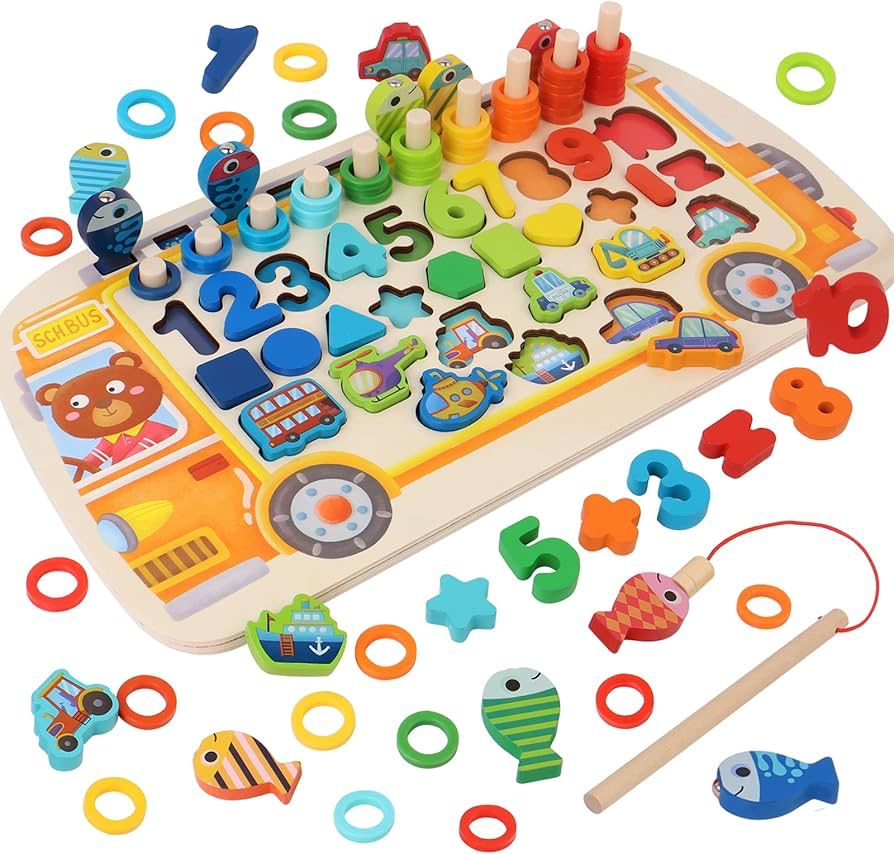 Wooden Busy School Bus